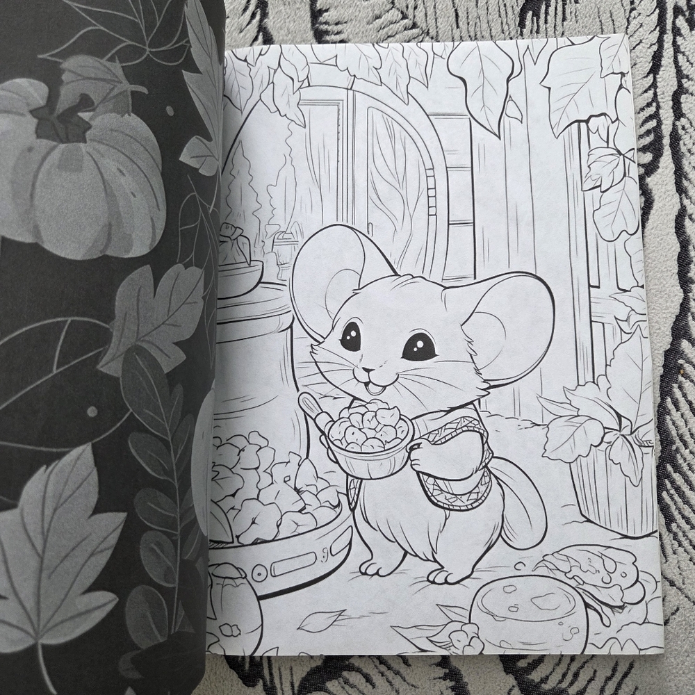 Autumn Mouse Coloring Book - Picture 4 of 16
